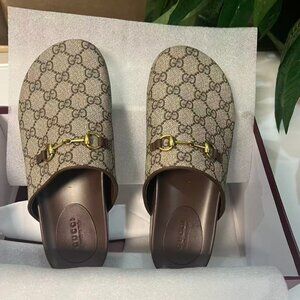 Women’s Horserbit Mule Beige GG Canvas, New With Boxe Size 38